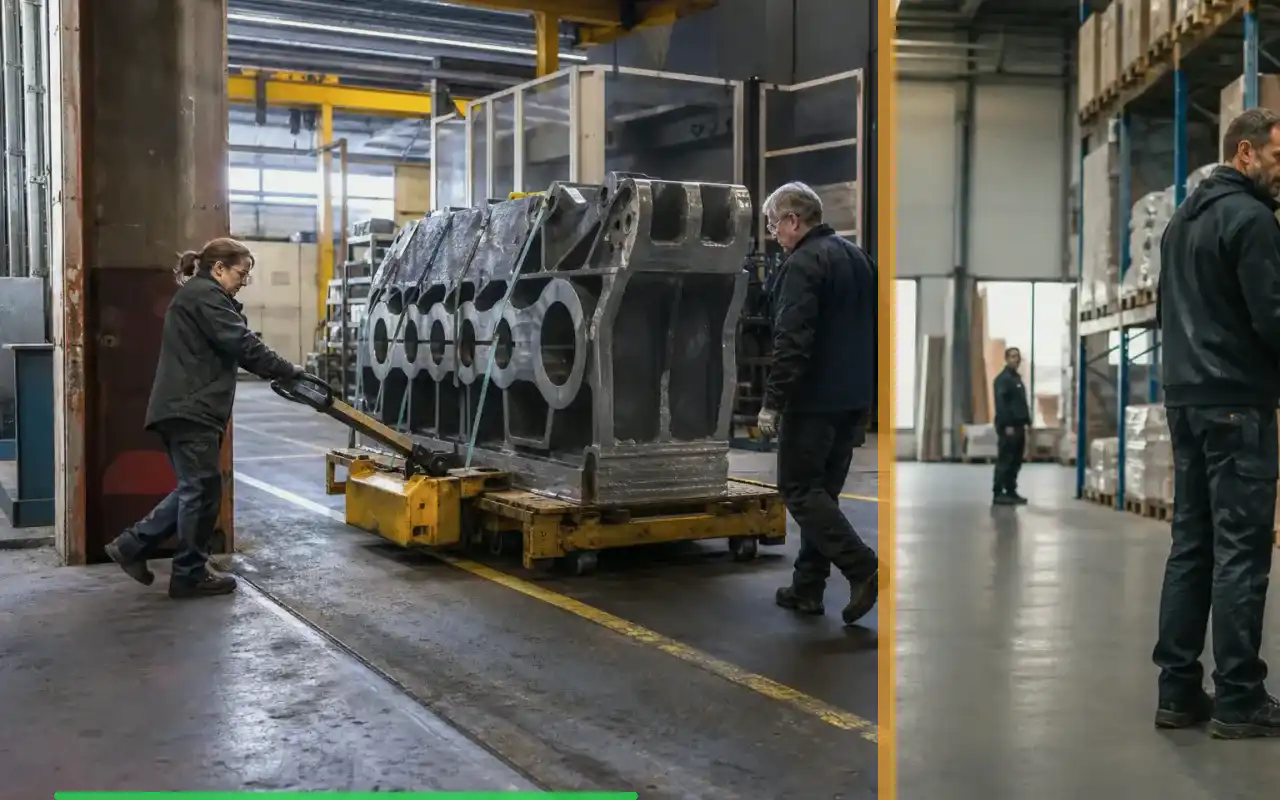 Elektro-Hochhubwagen mit 1.000 kg für das Regallager: redaktionelle Bildkomposition zur Arbeitssituation